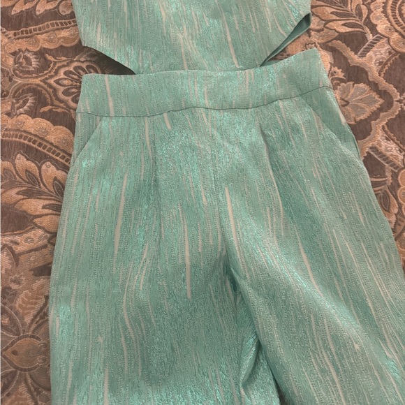 NWT - Ramy Brook Metallic Blue Jumpsuit - Size 6 - Picture 9 of 16